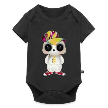 cute cool skull in hip hop look - Baby Premium short-sleeve bodysuit - black - Front