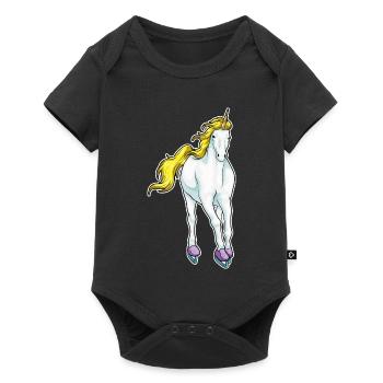 Einhorn Eislaufen Schlittschuhe - Baby Premium short-sleeve bodysuit - black - Front