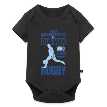 Ne sous-estimez jamais les anciens joueurs de rugby - Body à manches courtes Premium Bébé - noir - Devant