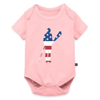 Sport Us Drapeau Ski - Body à manches courtes Premium Bébé - rose - Devant