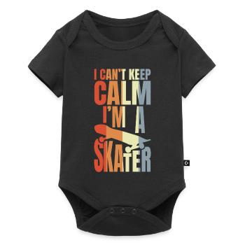 I Can't Keep Calm I'm A Skateboarder - Baby Premium Kurzarmbody - Schwarz - Vorne