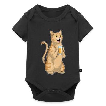Katze Saft - Baby Premium Kurzarmbody - Schwarz - Vorne