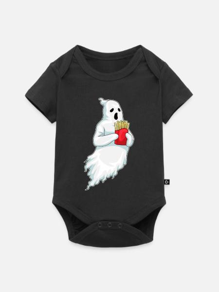 Geist Halloween Pommes frites - Baby Premium Kurzarmbody - Schwarz