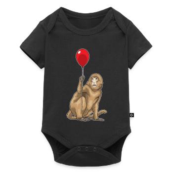 Affe Luftballon - Baby Premium Kurzarmbody - Schwarz - Vorne