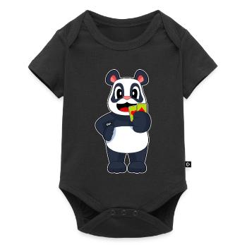 Panda Poker Pokerkarten - Baby Premium Kurzarmbody - Schwarz - Vorne