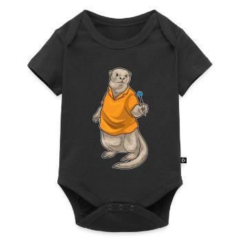 Otter Dart Dartpfeil - Baby Premium short-sleeve bodysuit - black - Front