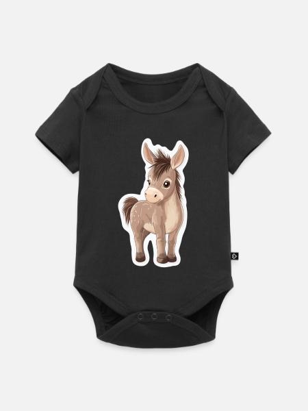 Esel - Baby Premium Kurzarmbody - Schwarz