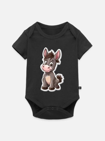 Esel - Baby Premium Kurzarmbody - Schwarz