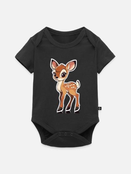 Reh - Baby Premium Kurzarmbody - Schwarz