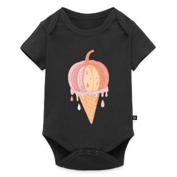 Glace Citrouille pastel fondu en cornet - Baby Premium short-sleeve bodysuit - black - Front