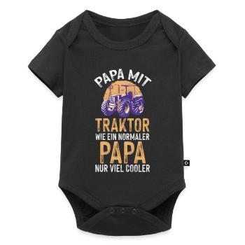 Agriculteur Ferme Agriculteur Agriculteur Papa Père Tracteur - Body à manches courtes Premium Bébé - noir - Devant