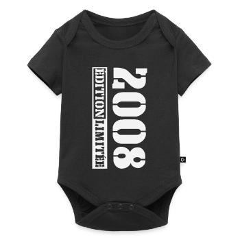 Jahrgang 2008 Vintage Retro Geburtstagsgeschenk - Baby Premium Kurzarmbody - Schwarz - Vorne
