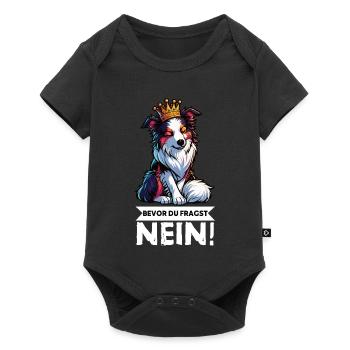 Bevor Du Fragst Australian Shepherd Aussie Aussie - Baby Premium Kurzarmbody - Schwarz - Vorne