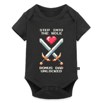 Bonus Dad Unlocked | Stepdad Patchwork - Baby Premium short-sleeve bodysuit - black - Front