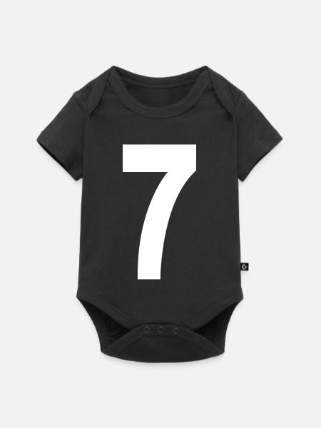 7 Nummern - Baby Premium Kurzarmbody - Schwarz