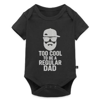 Papa cool : barbe, casquette et lunettes – Idée pour la fête des pères - Body à manches courtes Premium Bébé - noir - Devant