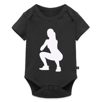Woman Silhouette Squat - Baby Premium short-sleeve bodysuit - black - Front