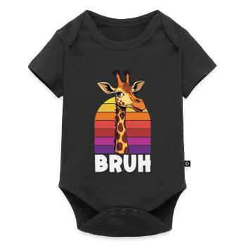 Bruh Giraffe Retro Sunset Meme - Baby Premium short-sleeve bodysuit - black - Front