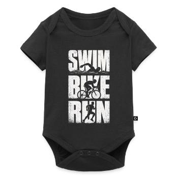 Swim Bike Run Triathlon - Body à manches courtes Premium Bébé - noir - Devant