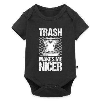 Trash Panda Trash Makes Me Nicer Raccoon - Baby Premium Kurzarmbody - Schwarz - Vorne