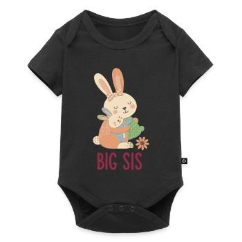 Gender Reveal Baby Shower Big Sis Big Sister - Baby Premium short-sleeve bodysuit - black - Front
