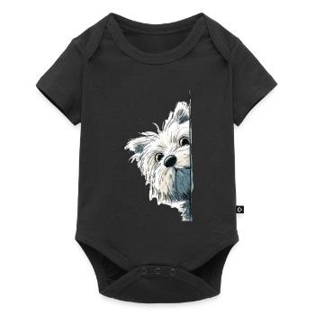 Westie Terrier Spieur Mignon Amoureux des Chiens Produits dérivés - Body à manches courtes Premium Bébé - noir - Devant