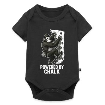 Gorilla Bouldering – Powered by Chalk Saying - Baby Premium short-sleeve bodysuit - black - Front