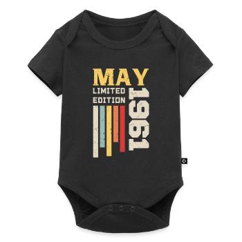 Mai 1961 - Cadeau anniversaire né en Mai 1961 Mai - Body à manches courtes Premium Bébé - noir - Devant