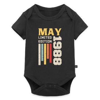 Mai 1988 - Cadeau anniversaire né en Mai 1988 Mai - Body à manches courtes Premium Bébé - noir - Devant