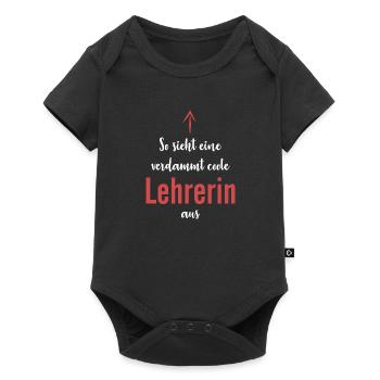 Lehrerin Schule Student - Baby Premium Kurzarmbody - Schwarz - Vorne