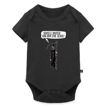 Soviele Idioten und nur eine Sense Sensenmann - Baby Premium Kurzarmbody - Schwarz - Vorne