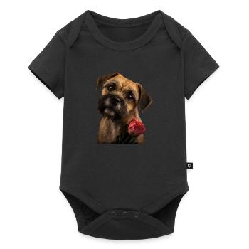 Border Terrier Saint-Valentin - Body à manches courtes Premium Bébé - noir - Devant