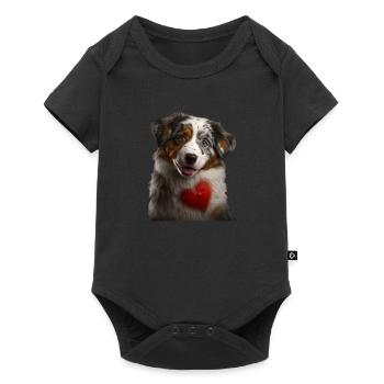 Berger australien Saint-Valentin - Body à manches courtes Premium Bébé - noir - Devant