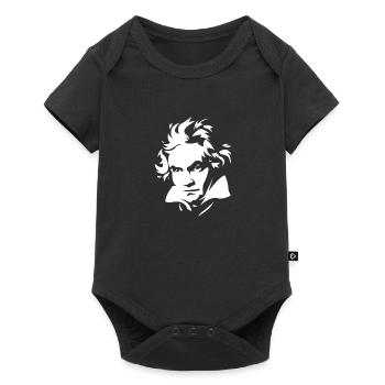 Silhouette Beethoven cadeau claviériste musique - Body à manches courtes Premium Bébé - noir - Devant