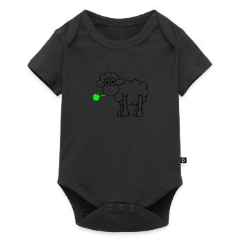 Les moutons avec du trèfle - Body à manches courtes Premium Bébé - noir - Devant