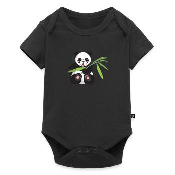 Panda - Baby Premium short-sleeve bodysuit - black - Front