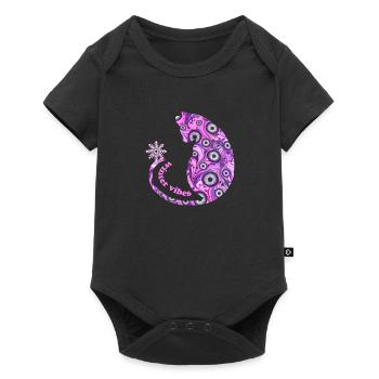 Cat with snowflake E 6 - Baby Premium short-sleeve bodysuit - black - Front