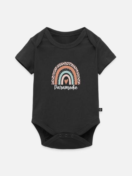 Paramedic Rainbow Leopard Funny Paramedic - Baby Premium short-sleeve bodysuit - black