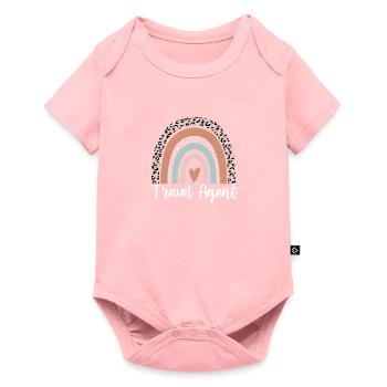 agence de voyage travel agent de voyage Rainbow Leopard F - Body à manches courtes Premium Bébé - rose - Devant