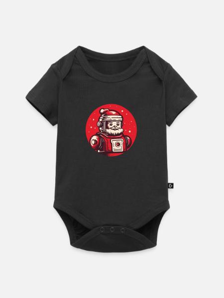 Robo-Santa: Festlicher Android - Baby Premium Kurzarmbody - Schwarz
