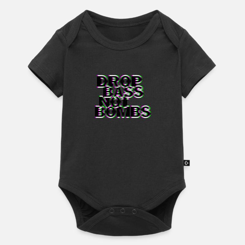 Techno drop bass not bombs - Baby Premium short-sleeve bodysuit - black
