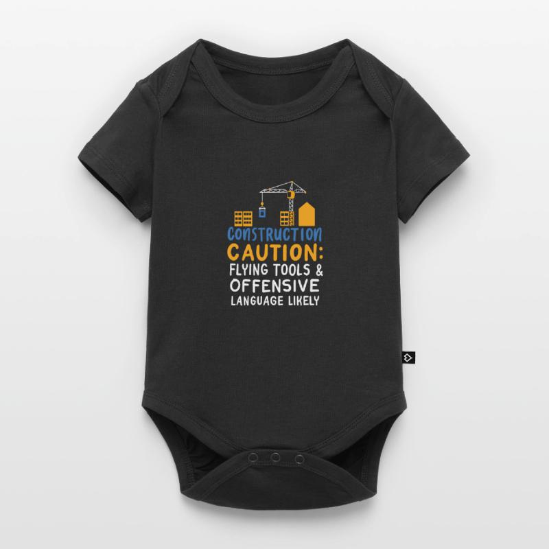 Construction Caution Flying Tools & Offensive Baby Premium short-sleeve bodysuit