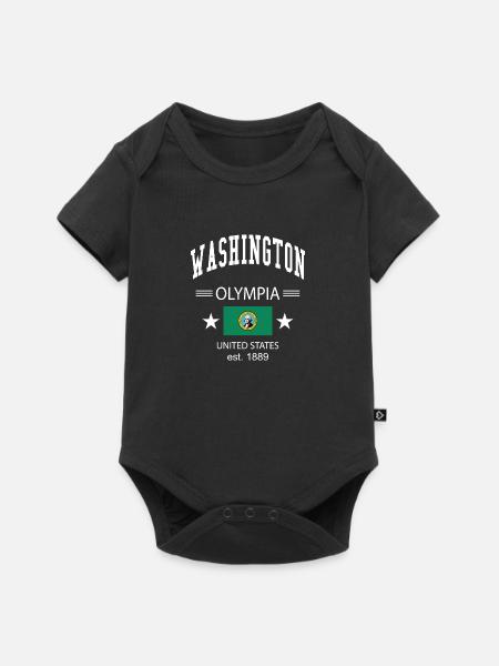 Washington - Baby Premium Kurzarmbody - Schwarz