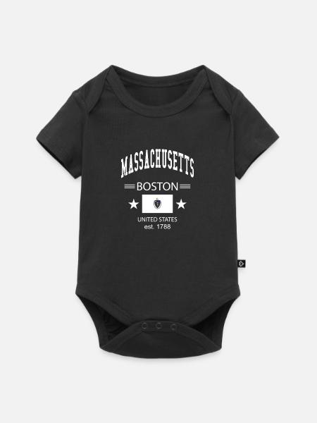 Massachusetts - Baby Premium Kurzarmbody - Schwarz