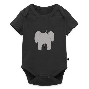 Baby elephant - back view - Baby Premium short-sleeve bodysuit - black - Front