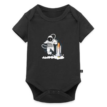 Astronaute dans l'espace - Body à manches courtes Premium Bébé - noir - Devant