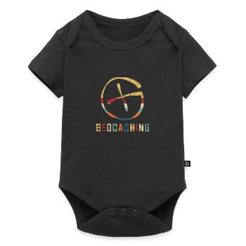 Geocaching Geocacher GPS coordinates logbook Multi - Baby Premium short-sleeve bodysuit - black - Front