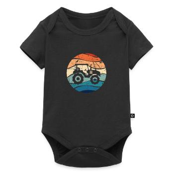 Tracteur pays de trekker agriculteur cadeau rétro - Body à manches courtes Premium Bébé - noir - Devant