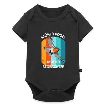 Vogelbeobachtung Vögel Beobachten Birding Vogel - Baby Premium Kurzarmbody - Schwarz - Vorne