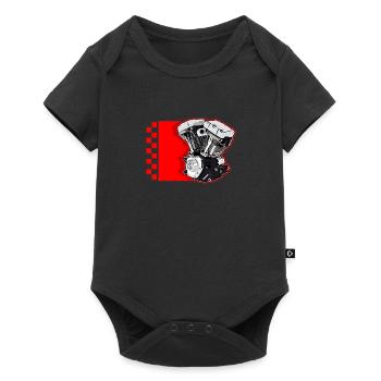 Motor V - Baby Premium Kurzarmbody - Schwarz - Vorne